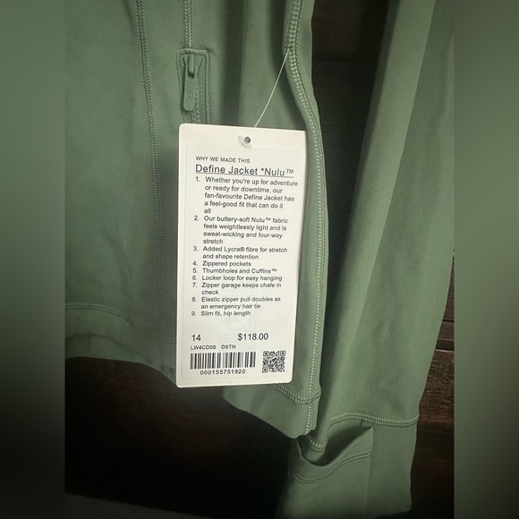NWT Lululemon Green Define Jacket - Picture 4 of 5